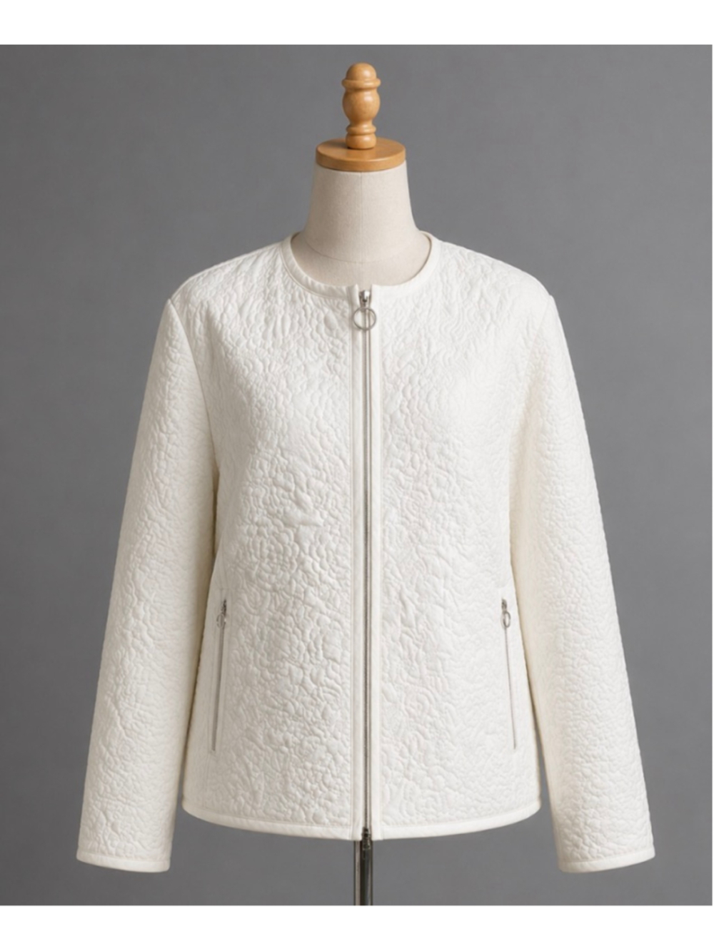 NWT Fabiana Filippi White Quilted Jacket Size 6/42